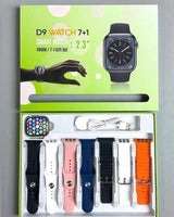 D9 Ultra Smart Watch 2.3" Bluetooth Calling 7 Straps Bundle