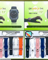 D9 Ultra Smart Watch 2.3" Bluetooth Calling 7 Straps Bundle