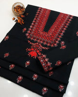 2 pcs women's unstitched Embroidered suit