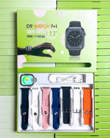 D9 Ultra Smart Watch 2.3" Bluetooth Calling 7 Straps Bundle