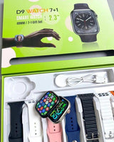 D9 Ultra Smart Watch 2.3" Bluetooth Calling 7 Straps Bundle