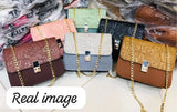 Elegant Embossed Floral Chain Shoulder Bag