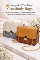 Elegant Embossed Floral Chain Shoulder Bag