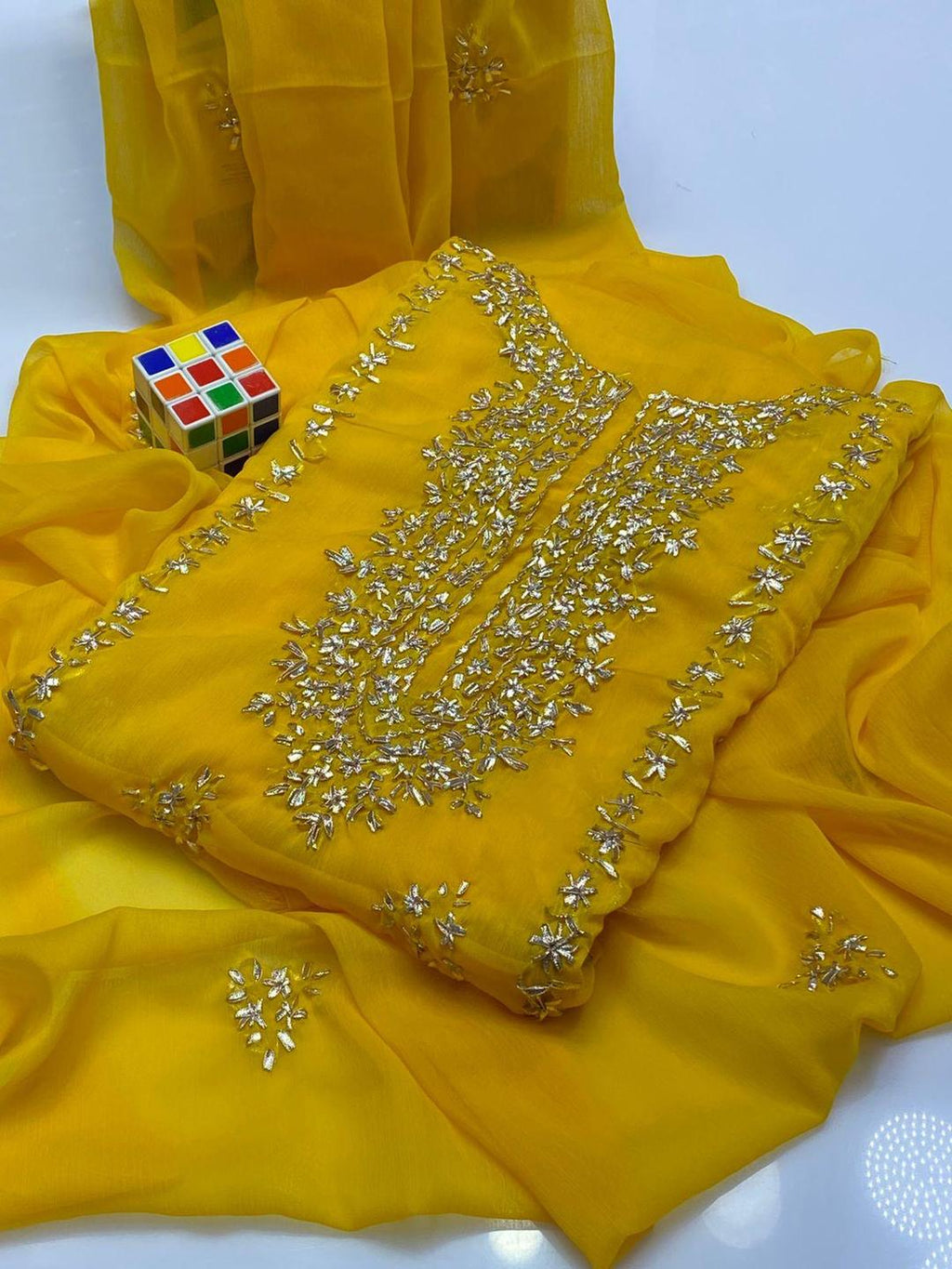 2 pcs women's unstitched suit hand work