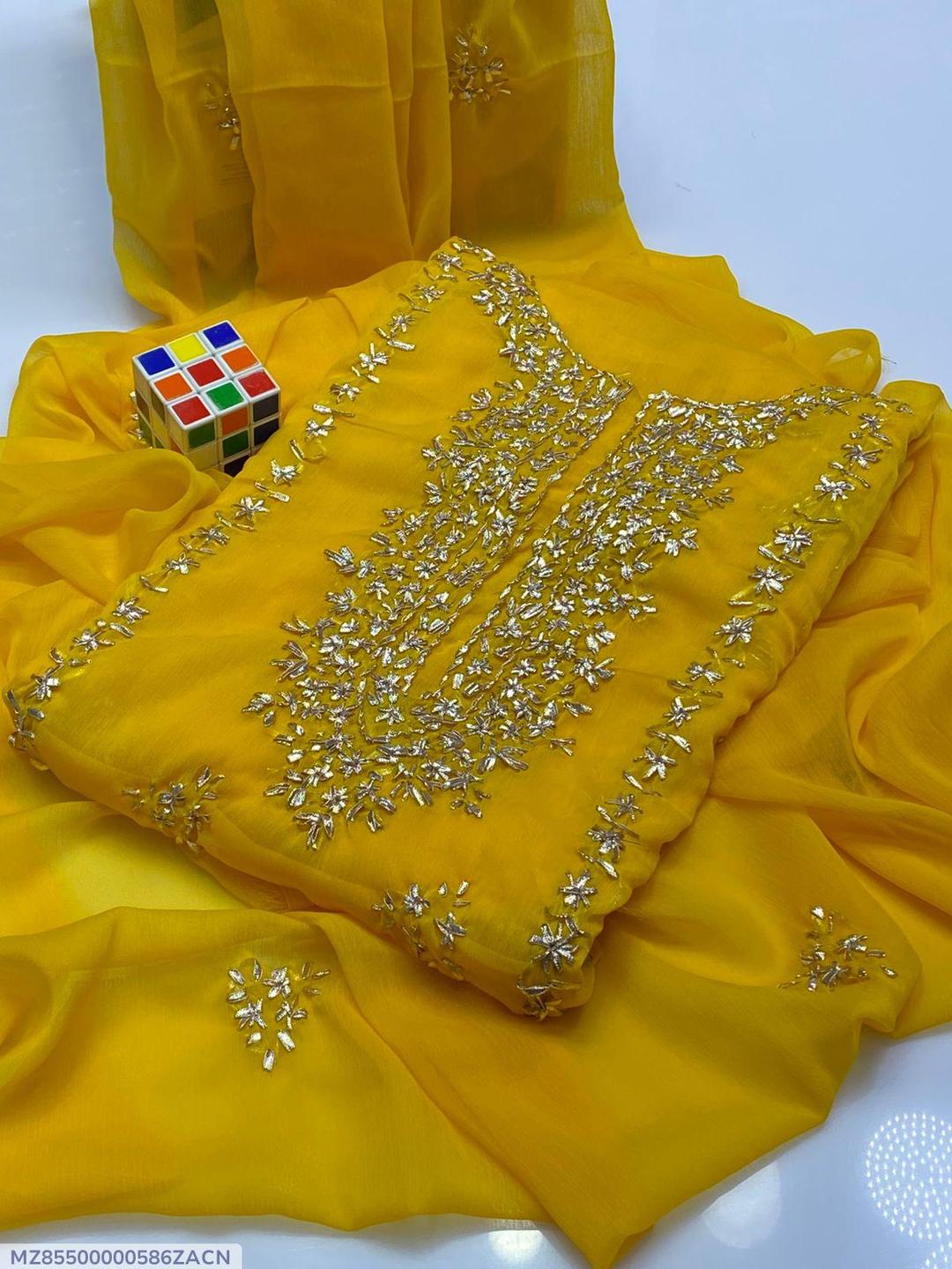 2 pcs women's unstitched suit hand work