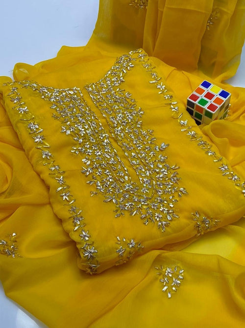 2 pcs women's unstitched suit hand work